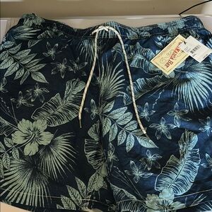 Jamaica Bay Mens board shorts XXL Tropical print UPF 50+ draw string waist